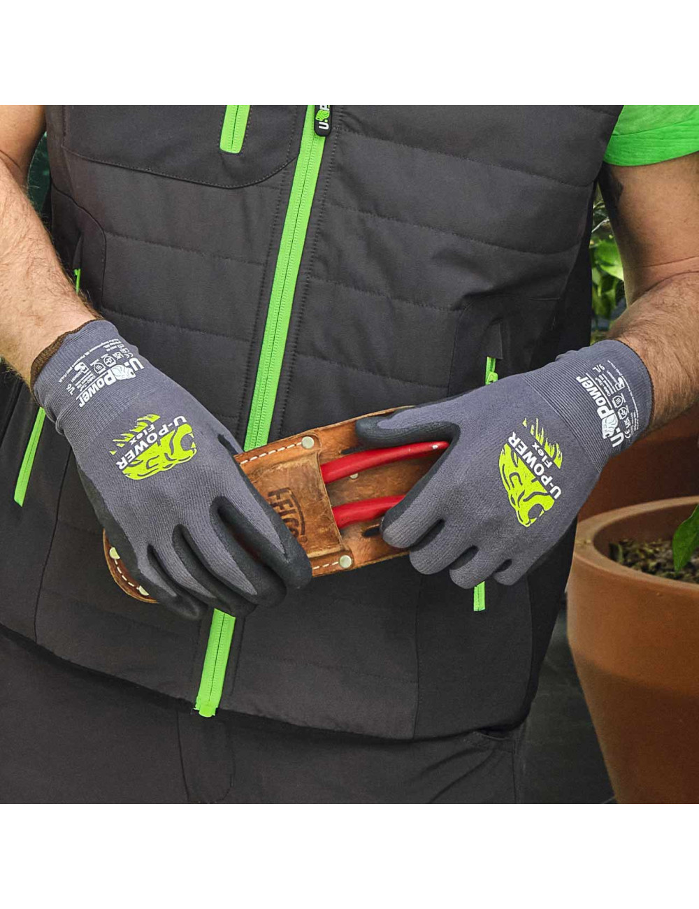 Guanti da Lavoro FLEX Grigio U-Power Nero e Grigio