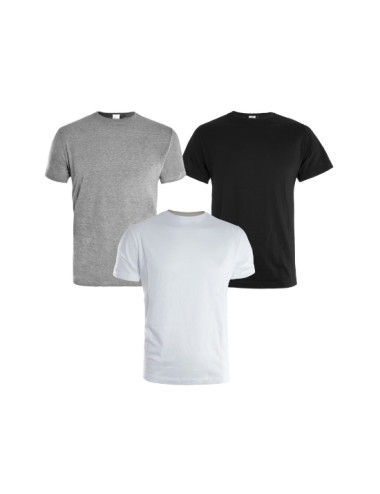 SET 3 MAGLIETTE IN COTONE BIANCA-GRIGIA-NERA KAPRIOL