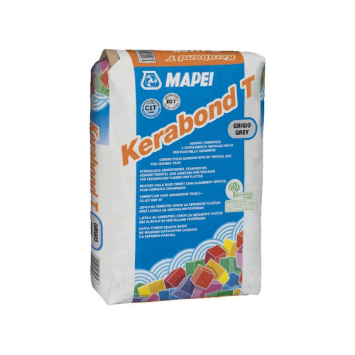 Kerabond T Mapei – Adesivo cementizio tissotropico antiscivolo per piastrelle (25 kg)