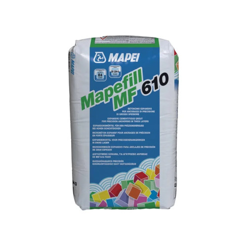 Mapefill MF 610 – Betoncino espansivo fibrorinforzato per ancoraggi di grosso spessore