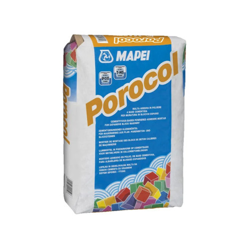 Porocol Mapei – Malta adesiva per blocchi in calcestruzzo cellulare e laterizi