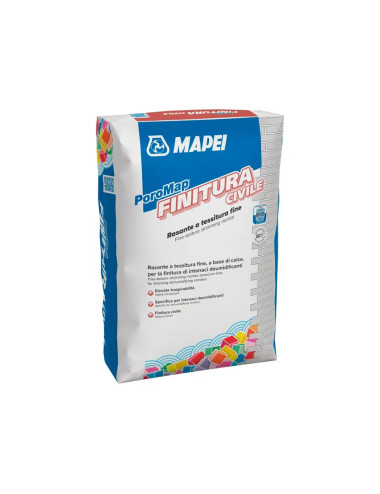 POROMAP FINITURA CIVILE MAPEI MALTA DA RASATURA TRASPIRANTE A TESSITURA FINE