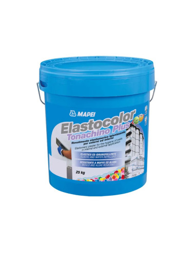 ELASTOCOLOR TONACHINO PLUS MAPEI RIVESTIMENTO ELASTOMERICO FIBRORINFORZATO IGIENIZZANTE PER INTERNI E PER ESTERNI