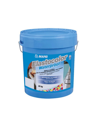 ELASTOCOLOR WATERPROOF MAPEI PITTURA ACRILICA PER IL CONTATTO PERMANENTE CON ACQUA