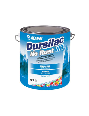 DURSILAC NO RUST WB MAPEI FONDO ANTIRUGGINE ALL'ACQUA PER INTERNI