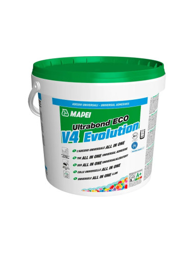ULTRABOND ECO V4 EVOLUTION MAPEI ADESIVO UNIVERSALE A PRESA RAPIDA PER PAVIMENTI E RIVESTIMENTI RESILIENTI E TESSILI