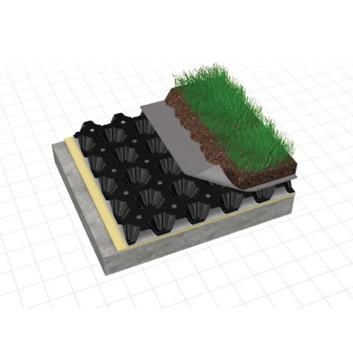 Membrana alveolare drenante per giardini pensili con riserva d’acqua