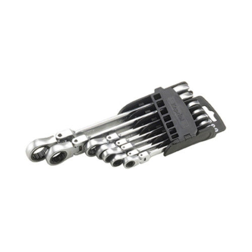 Set chiavi combinate a cricchetto snodato 7 pezzi