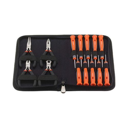 Set utensili di precisione con cacciaviti e pinze – 14 pz