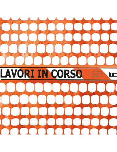 TENAX WORKING RETE DA CANTIERE IN HDPE, MAGLIA 50x40 mm, PESO 200 g/m², CON BANDA RIFRANGENTE