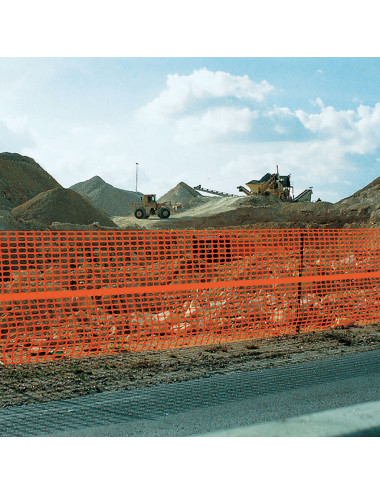 Rete da Cantiere HDPE ad Alta Visibilità con Fascia Antistrappo