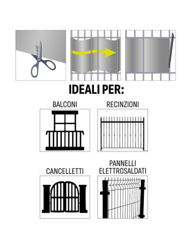 Strisce Schermanti PVC per Recinzioni 0,19×35 m con Clip