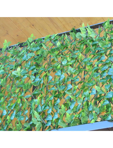 Siepe Sintetica Lauro su Traliccio Estensibile in Legno – Privacy e Decorazione