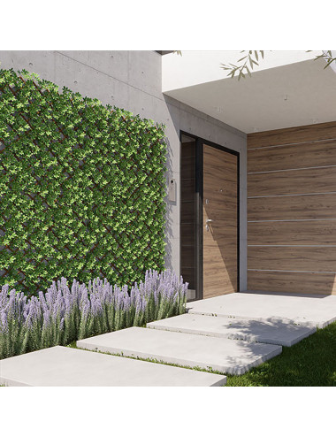 Siepe Sintetica PVC Estensibile con Foglie in Polietilene – Privacy e Decorazione