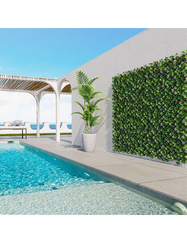 Siepe Sintetica PVC Estensibile con Foglie in Polietilene – Privacy e Decorazione