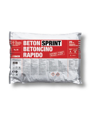 BACCHI BETON-SPRINT BETONCINO RAPIDO CALCESTRUZZO RAPIDO IN SACCO PREDOSATO