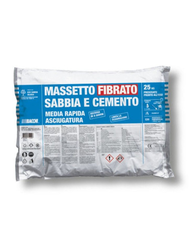 BACCHI MASSETTO FIBRATO SABBIA CEMENTO MASSETTO FIBRATO TRADIZIONALE IN SACCO PREDOSATO