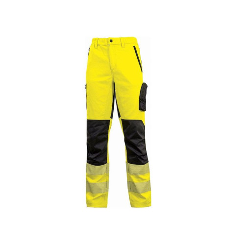 Pantaloni Alta Visibilità Stretch da Lavoro con Tasche e Bande Riflettenti