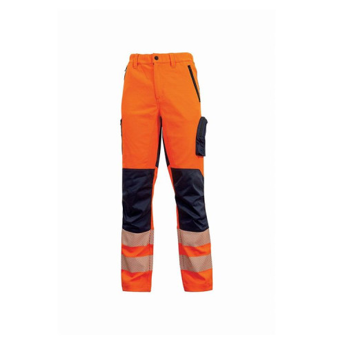 Pantaloni Alta Visibilità Stretch da Lavoro con Tasche e Bande Riflettenti