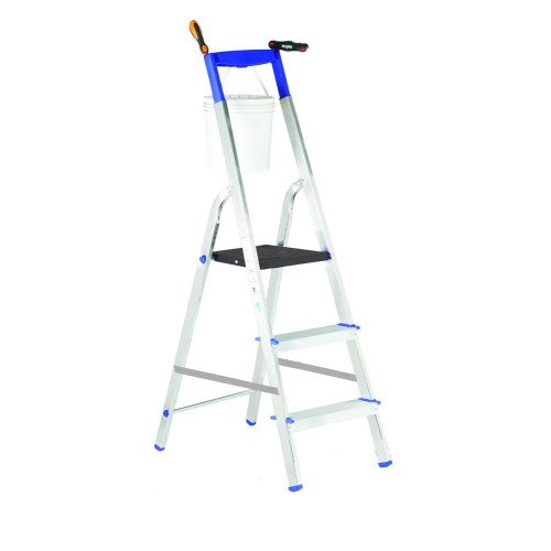 PRODOTTO FINESERIE Scala Doppia in Alluminio 3 Gradini EN131