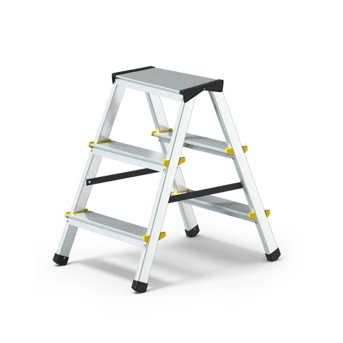 Scaletta in Alluminio 3 Gradini Doppia Salita UNI EN131
