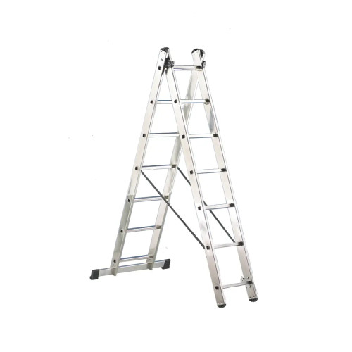 Scala Trasformabile in Alluminio 2 Tronchi 7 Gradini EN131