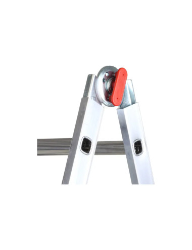 Scala Telescopica Multiposizione in Alluminio 8+8 Gradini con Base Allargata