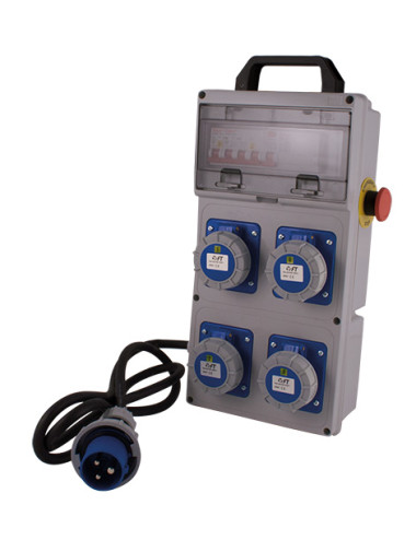 FT QUADRO DA CANTIERE CON PULSANTE DI EMERGENZA CEI EN 61439-4 4 PRESE 220V IP 67