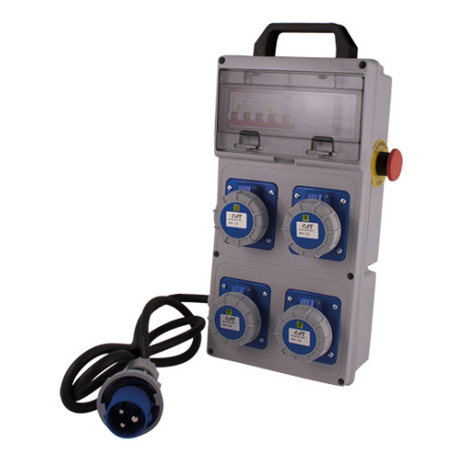 FT Quadro da Cantiere con Pulsante di Emergenza 4 Prese 220V IP67