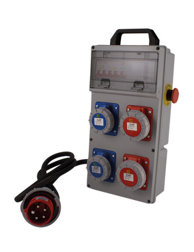 QUADRO DA CANTIERE CON PULSANTE DI EMERGENZA CEI EN 61439-4 – 2 PRESE 220V – 2 PRESE 380 V