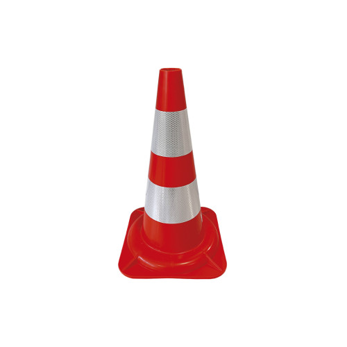 FT Cono Spartitraffico in PVC Bianco/Rosso H50 cm Classe di Rifrangenza I