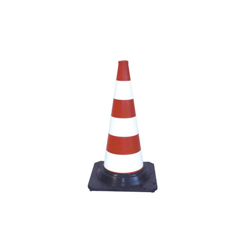 FT Cono Spartitraffico in Gomma H50 cm con 3 Fasce Rifrangenti Classe I
