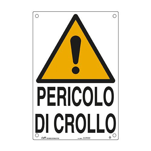 FT Cartello Pericolo Crollo per Cantieri e Aree a Rischio