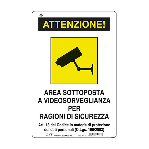 FT Cartello Area Sottoposta a Videosorveglianza