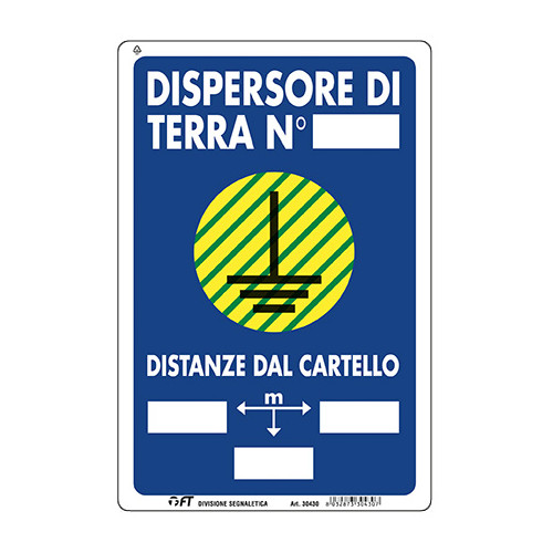 FT Cartello Dispersore di Terra 30x20 cm